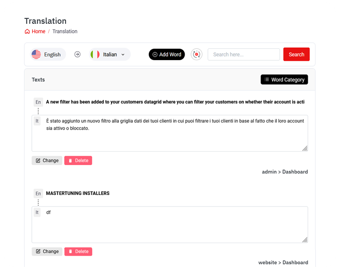 TuningFile advanced translation feature for multi-language support
